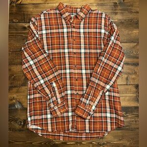 Men’s LL Bean Scotch Plaid Flannel Button Down Shirt